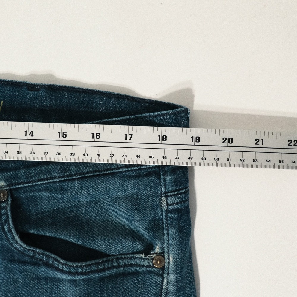 7 For All Mankind Slimmy Jeans Mens 38x32 Dark Wash Blue Denim - Picture 12 of 14